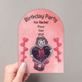 Birthday Gothic Rag Doll Black Heart Lace Pink Acryleinladungen (Insitu (Handheld))