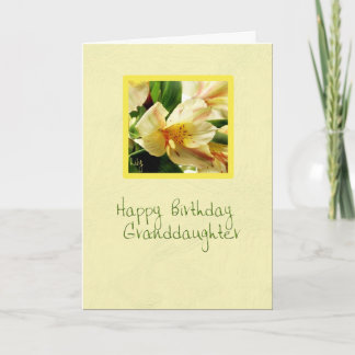 Birthday Grandaughter Yellow Lily Karte