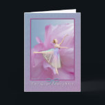Birthday,  Granddaughter, Ballerina on Pink and Bl Karte<br><div class="desc">This lovely little ballerina is reaching toward the light with a soft pink peony in the background.   She makes a very nice birthday greeting card.   Feel free to change the inside verse to suit your needs.</div>