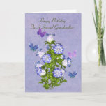 Birthday, Grandmother, Butterflies und Flowers Karte<br><div class="desc">Customize this birthday greeting card for a grandmother by using the provided text templates on the cover and inside to change or delete the wording. Backofen Colorful butterflies in hues of blue, purple and pink, hover around a bouquet of purple and white bell shaped flowers. Background is a mingled medium....</div>