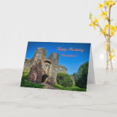 Birthday Grandson - English Castle Intrance Karte (Gelbe Blume)