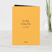 Birthday Grandson fügen Fotoname orange schwarz Karte (Rückseite)