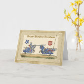 Birthday Grandson, knights Jousting, Horses full B Karte (Gelbe Blume)