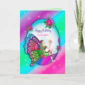 Birthday Grandtochter Magical Butterfly Fairy Karte (Vorderseite)