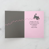 Birthday Gray Cat Spaß Karte (Innenseite)