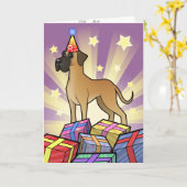 Birthday Great Dane Karte (Gelbe Blume)