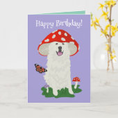 Birthday Great Pyrenäen Mountain Hund Karte (Gelbe Blume)