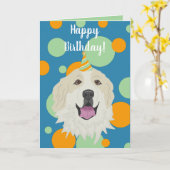 Birthday Great Pyrenäen Mountain Hund Karte (Gelbe Blume)