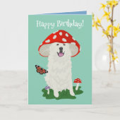 Birthday Great Pyrenäen Mountain Hund Karte (Gelbe Blume)