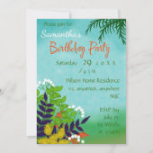 Birthday Green Garden Blue Sky Thema Einladung (Vorderseite)