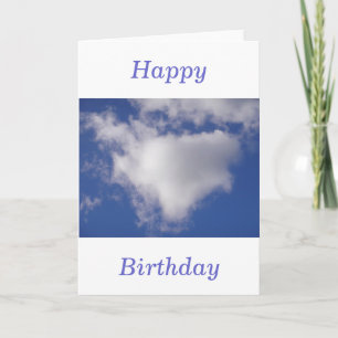 Birthday greeting card cloud heart karte