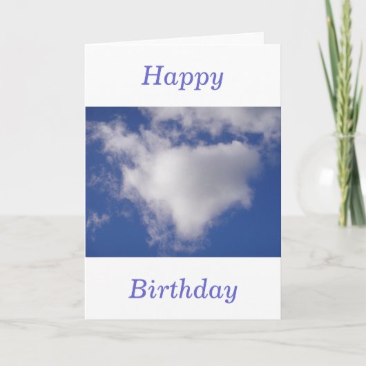 Birthday greeting card cloud heart karte (Vorderseite)