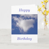 Birthday greeting card cloud heart karte (Gelbe Blume)