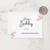 Birthday Greeting Card | Custom Text | Unique Pers Mitteilungskarte (Vorderseite/Rückseite Beispiel)