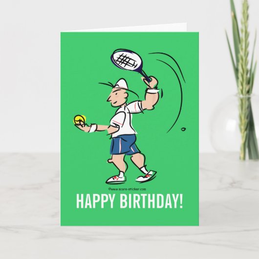 Birthday greeting card for tennis player karte (Vorderseite)