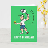 Birthday greeting card for tennis player karte (Gelbe Blume)