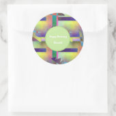 Birthday Greetings Abstract Pattern Stencil Art Runder Aufkleber (Tasche)