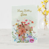 Birthday Greetings Card Karte (Gelbe Blume)