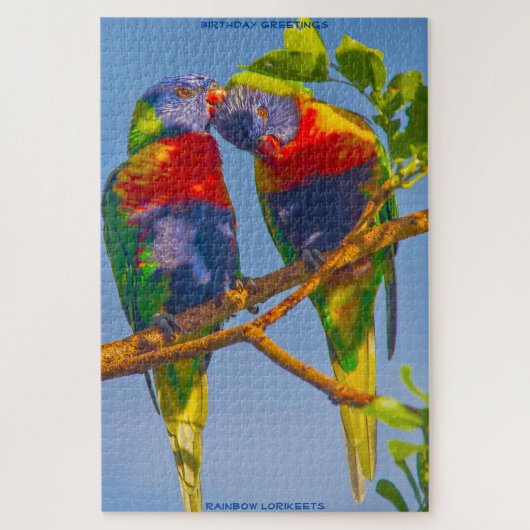 Birthday Greetings Rainbow Lorikeets Puzzle (Vertikal)