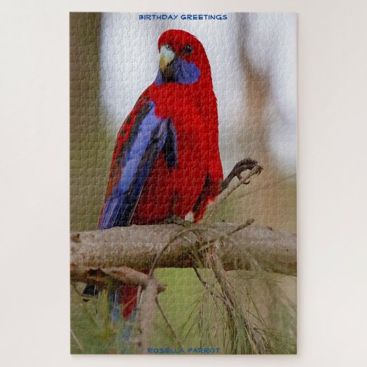 Birthday Greetings Rosella Parrot Puzzle (Vertikal)