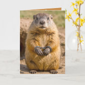 Birthday Groundhog Wearing Handcuffs Karte (Gelbe Blume)