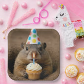 Birthday Groundhog with a Cupcake Pappteller (Party)