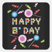 Birthday Grußkerzen Quadratischer Aufkleber (Vorderseite)