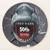 Birthday, Haiangriff, Runder Pappuntersetzer (Vorderseite)