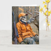 Birthday Halloween Hunter Skeleton With a Buck Karte (Gelbe Blume)