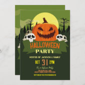 Birthday Halloween-Party Pumpkin Party Einladung (Vorne/Hinten)