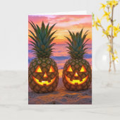 Birthday Halloween Pineapple Jack-o-lanterns Karte (Gelbe Blume)