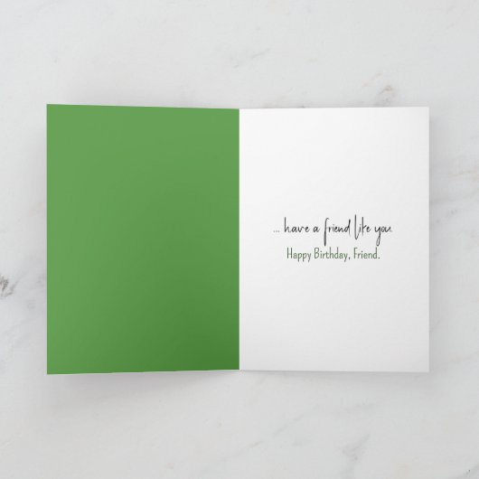 Birthday Hand hält vier Leaf Klee Karte (Innenseite)