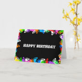 Birthday Happy Feet Karte (Gelbe Blume)