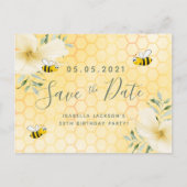 Birthday Happy Hummeln Party Save the Date Postkarte (Vorderseite)