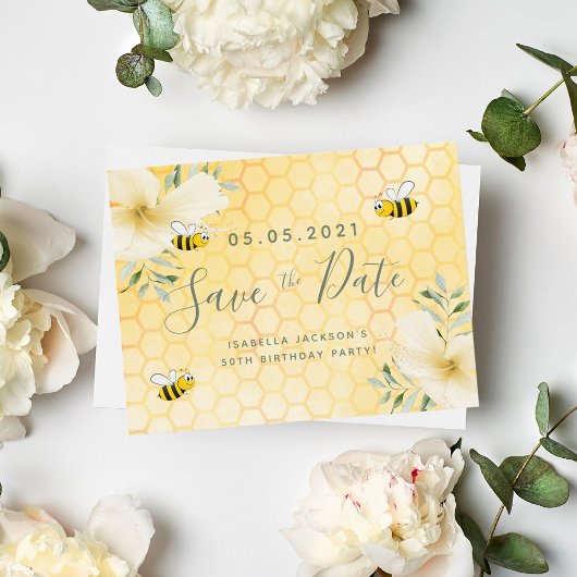 Birthday Happy Hummeln Party Save the Date Postkarte