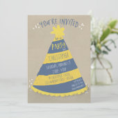 Birthday Hat Einladung (Stehend Vorderseite)