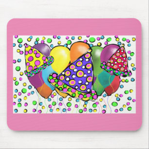 BIRTHDAY HATS DESIGN MOUSEPAD