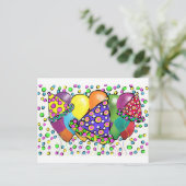 BIRTHDAY HATS DESIGN POSTKARTE (Stehend Vorderseite)