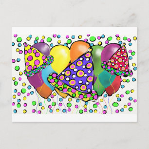 BIRTHDAY HATS DESIGN POSTKARTE