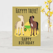 Birthday Hayyy There Horses Karte (Gelbe Blume)