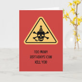 Birthday hazard caution sign punny birthday card karte (Gelbe Blume)