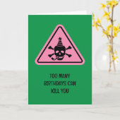 Birthday hazard caution sign punny birthday card karte (Gelbe Blume)