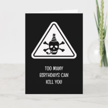 Birthday hazard caution sign punny birthday card