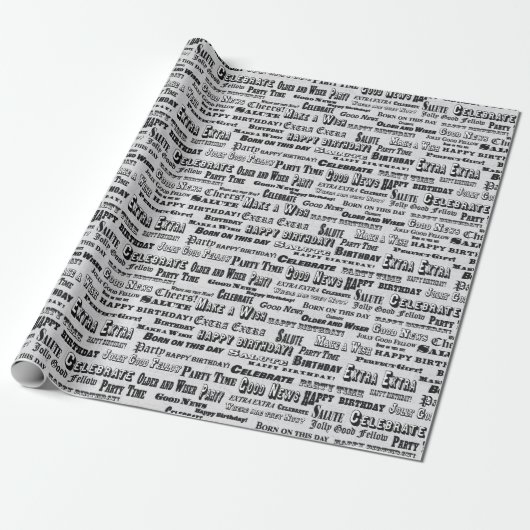 birthday headlines wrapping paper geschenkpapier (Ungerollt)