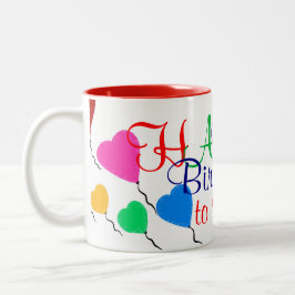 Birthday Heart Balloons farbenfrohe Tasse