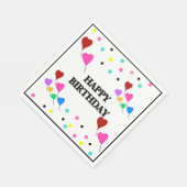 Birthday Heart Balloons Polka Dots Serviette (Ecke)