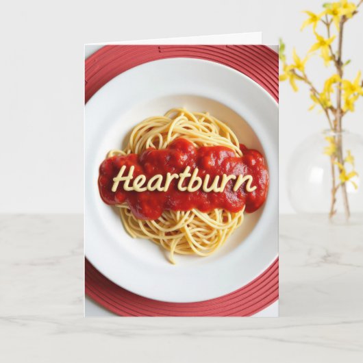 Birthday Heartburn Spaghetti Dinner Karte (Gelbe Blume)