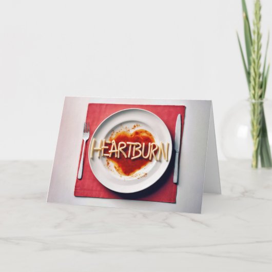 Birthday Heartburn Spaghetti Dinner Karte (Vorderseite)