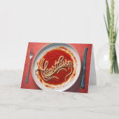 Birthday Heartburn Spaghetti Dinner Karte (Vorderseite)