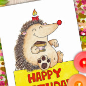 BIRTHDAY HEDGEHOG postcard by Nicole Janes Postkarte